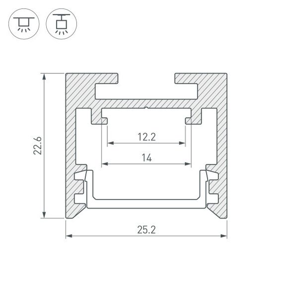 Профиль Arlight SL-Line-2522-2500 Black 033737