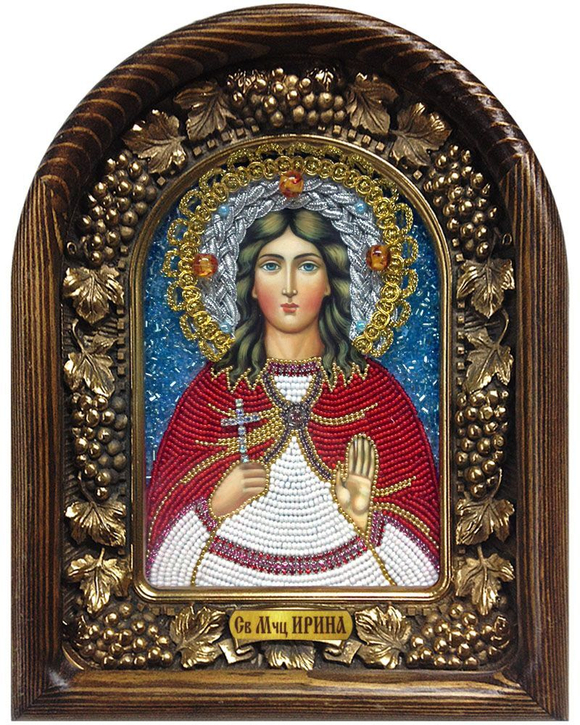 Икона Святая мученица Ирина Македонская бисер