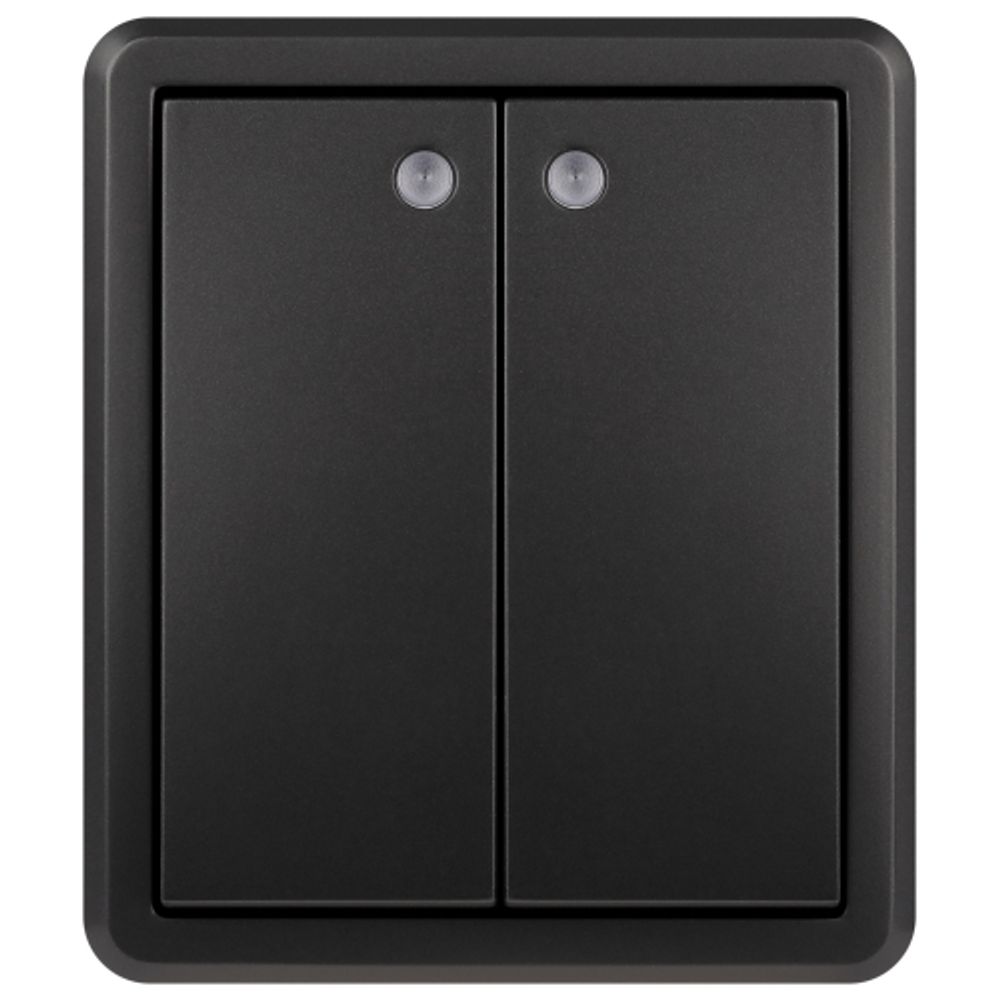 Выключатель ЭРА Эксперт 11-1205-05 двойной с подсветкой IP20 10АХ-250В ОУ антрацит