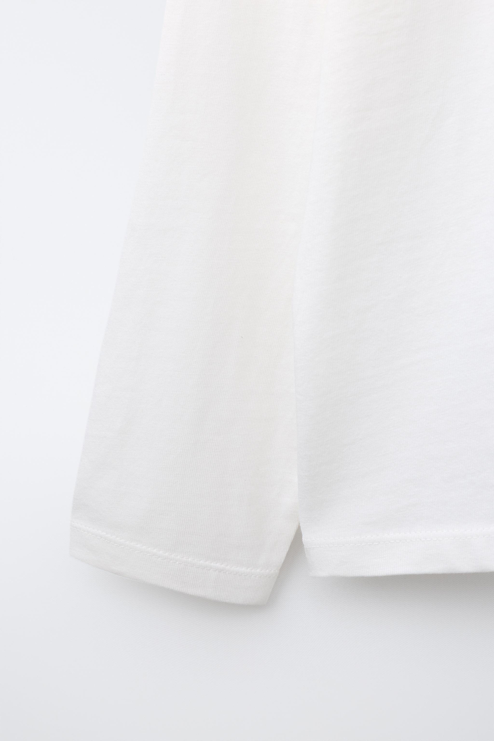 ZARA ОДНОТОННЫЙ ЛОНГСЛИВ, БЕЛЫЙ