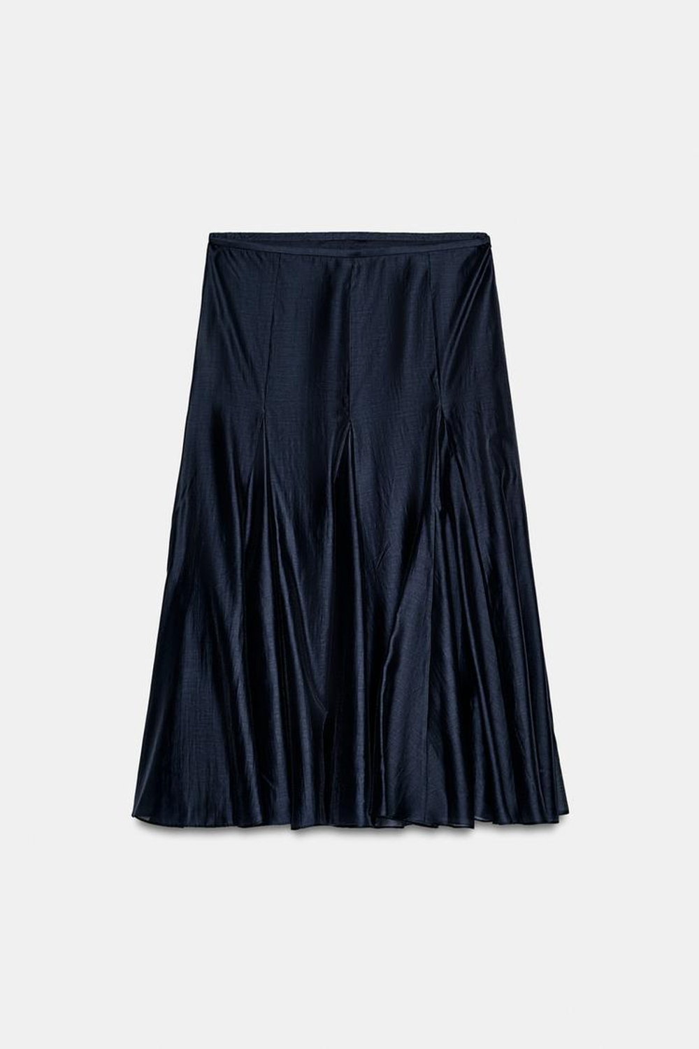 ZARA СТРУЯЩАЯСЯ ЮБКА — ZW COLLECTION, МОРСКОЙ СИНИЙ