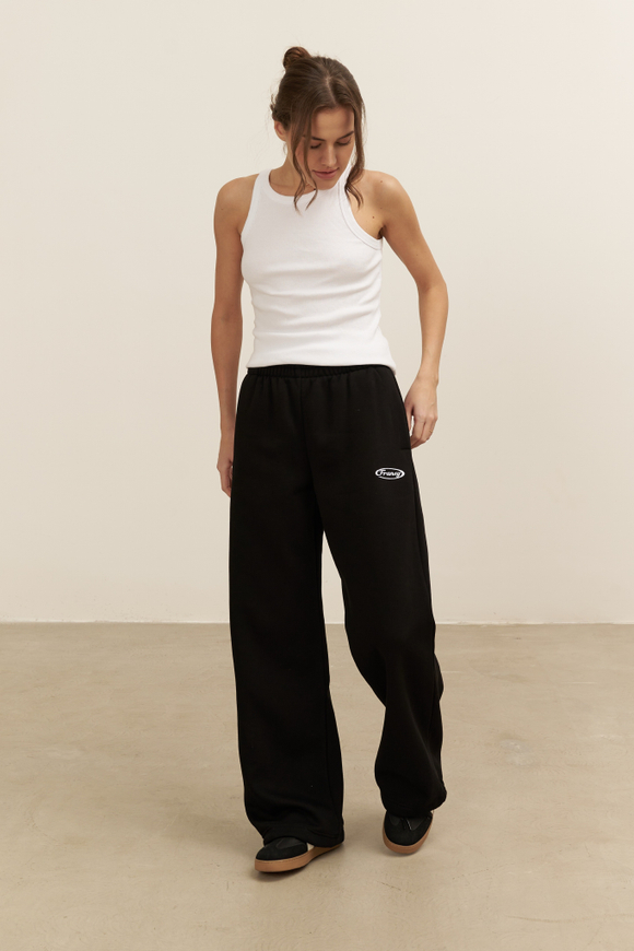 Брюки-трансформеры, с начесом, черные