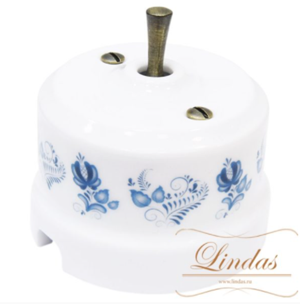 Тумблерный ретро выключатель Орнамент №3 Lindas 34419-B / 1 Группа света, проходной