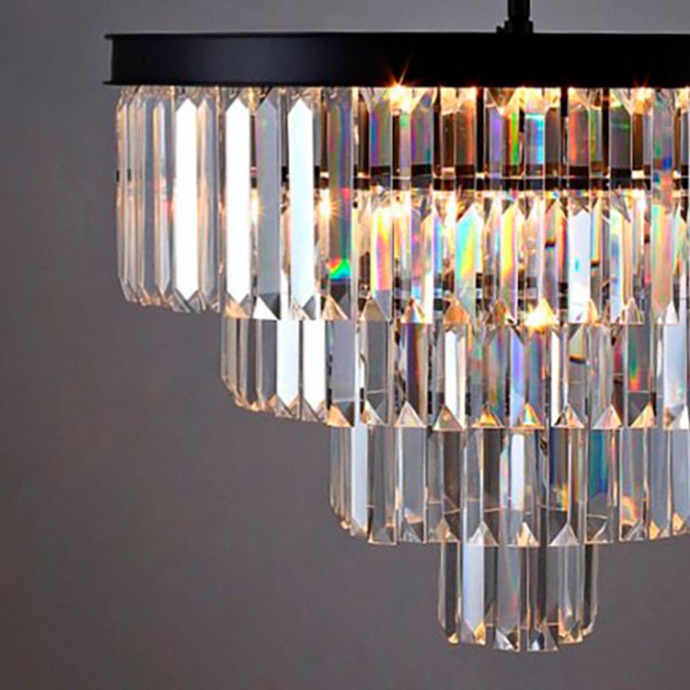 Подвесная Люстра Rh 1920S Odeon Clear Glass Fringe Chandelier D80 By Imperiumloft