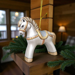 Набор ёлочных игрушек ангел и лошадка кантри