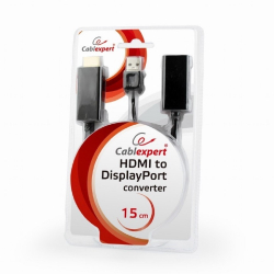 Cablexpert Конвертер HDMI-&gt;DisplayPort  HD19M+USBxHD20F, черный (DSC-HDMI-DP)