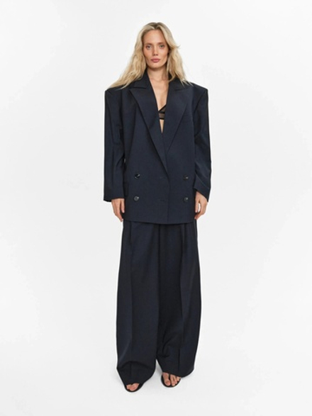 “Striped wool trousers” Брюки широкие со складками. (2)