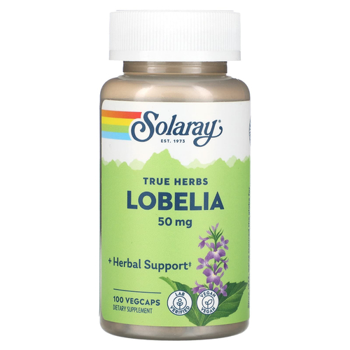Solaray, True Herbs Lobelia, 100 VegCaps