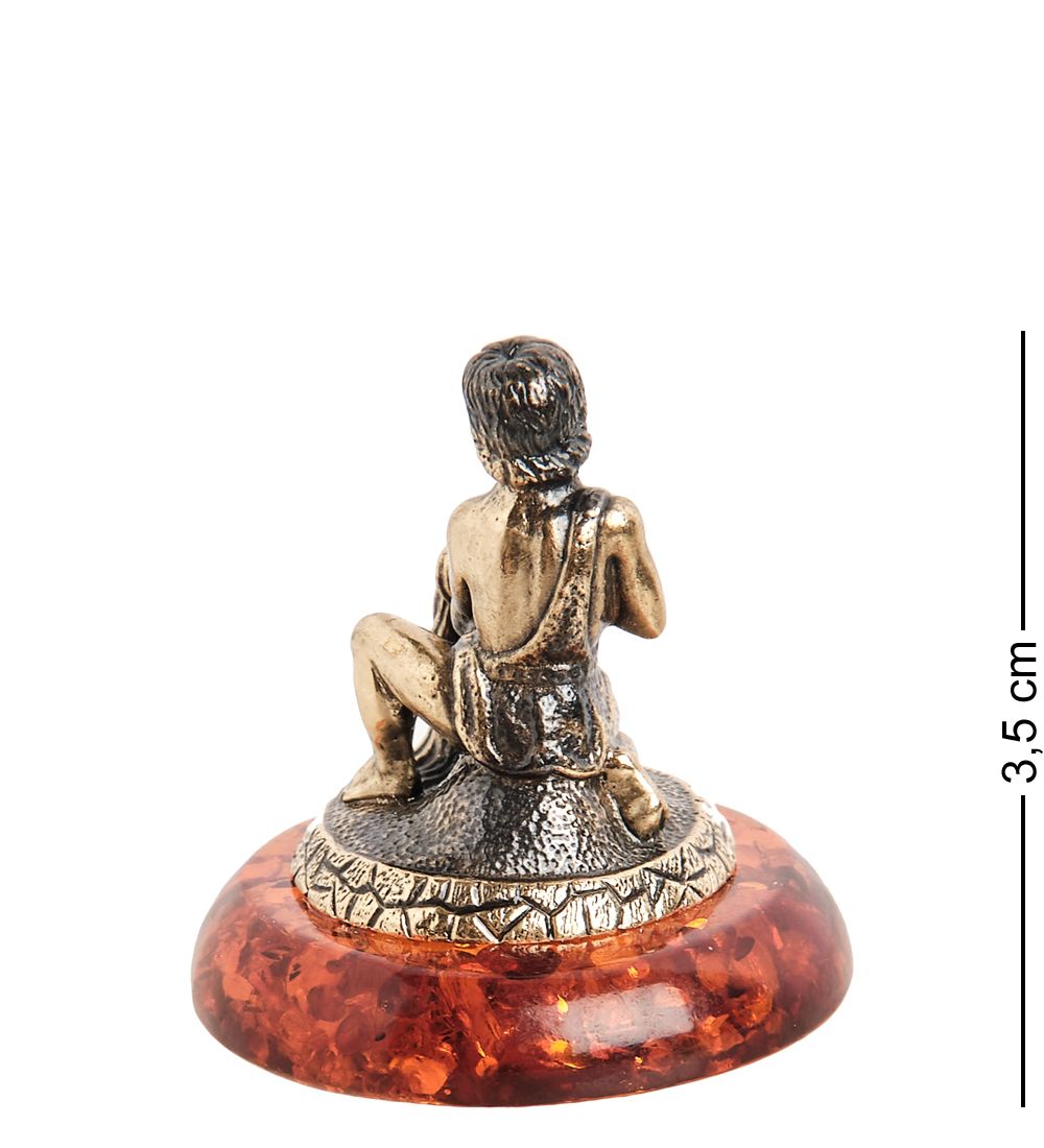 Народные промыслы AM- 988 Фигурка «Знак зодиака - Водолей» (латунь, янтарь)