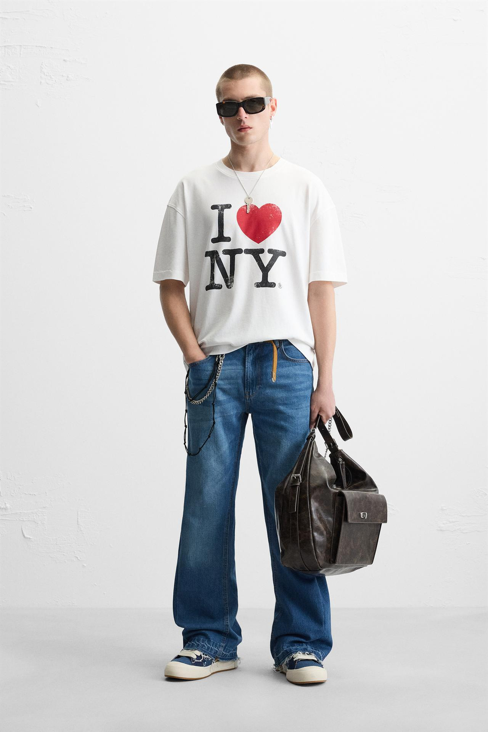 ZARA ФУТБОЛКА I LOVE NEW YORK ®, ЖЕЛТОВАТО-БЕЛЫЙ