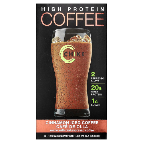 Chike Nutrition, Кофе со льдом с высоким содержанием протеина, корица, 12 пакетиков по 30 г (1,06 унции)