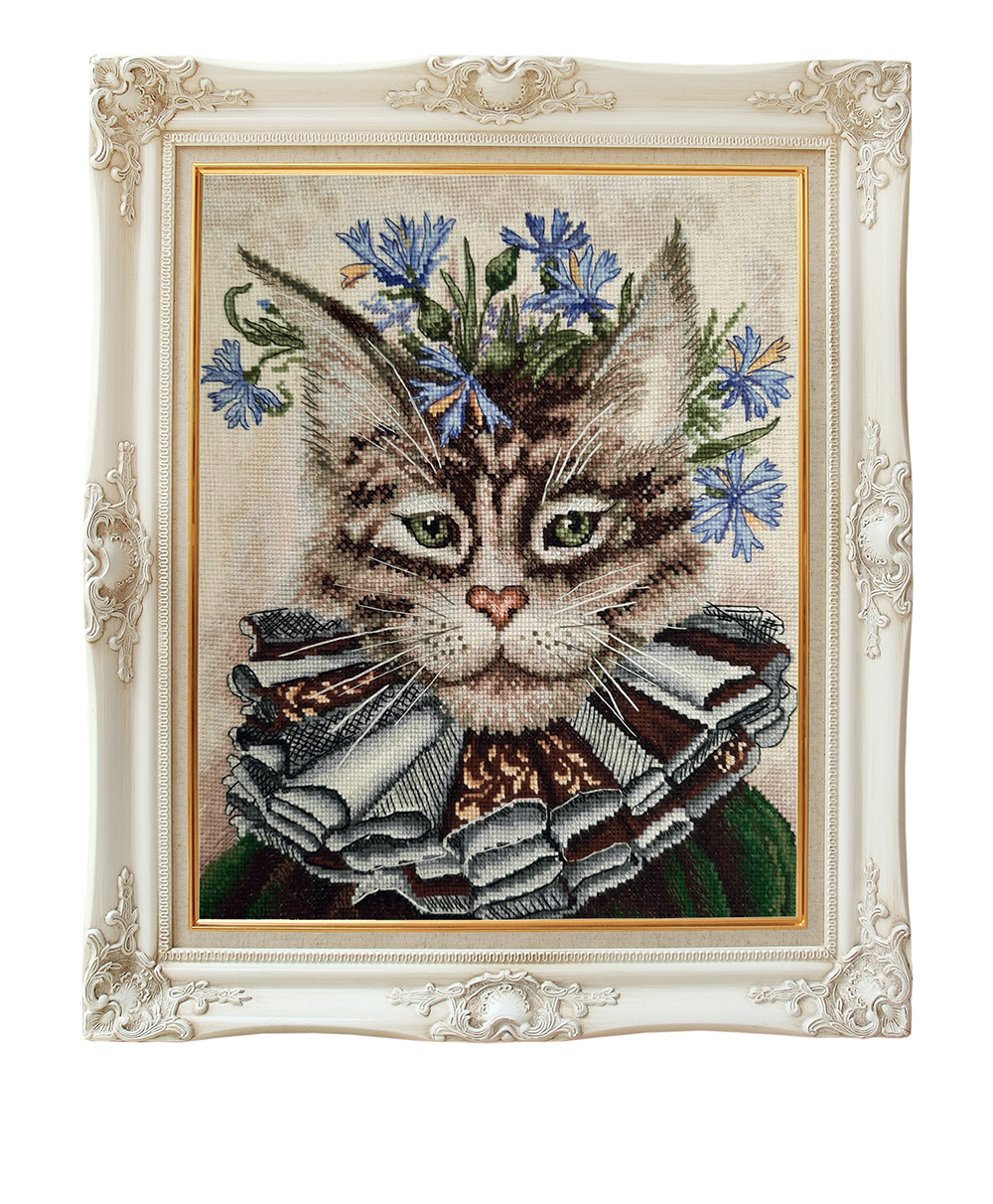 Коллекция:	Животный мир, юмор¶Название по-английски:	A cat named "Cornflower"¶Название по-русски:	Ко