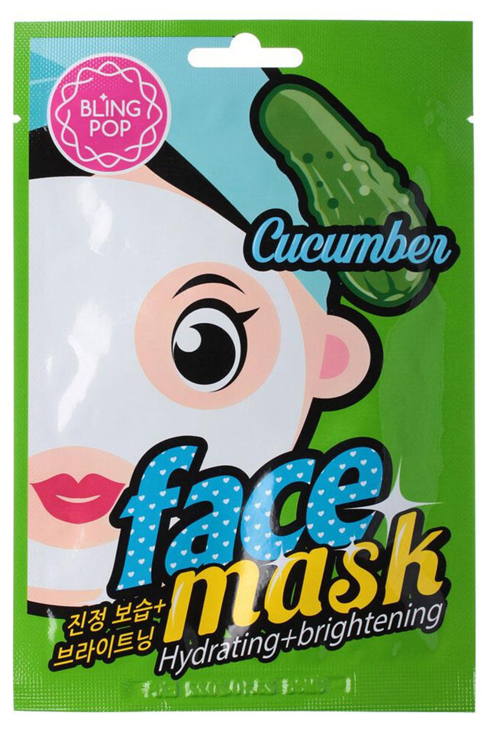 Маска для лица тканевая BLING POP CUCUMBER HYDRATING & BRIGHTENING MASK 20мл