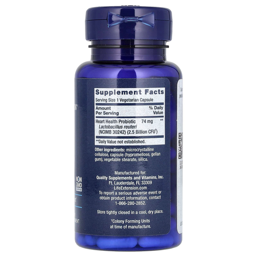 Life Extension, FLORASSIST, пробиотик для здоровья сердца, 60 вегетарианских капсул (74 мг в 1 капсуле)