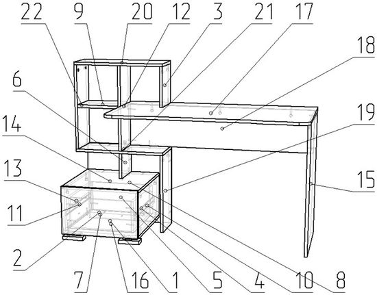 Стол ТИВОЛИ  левый