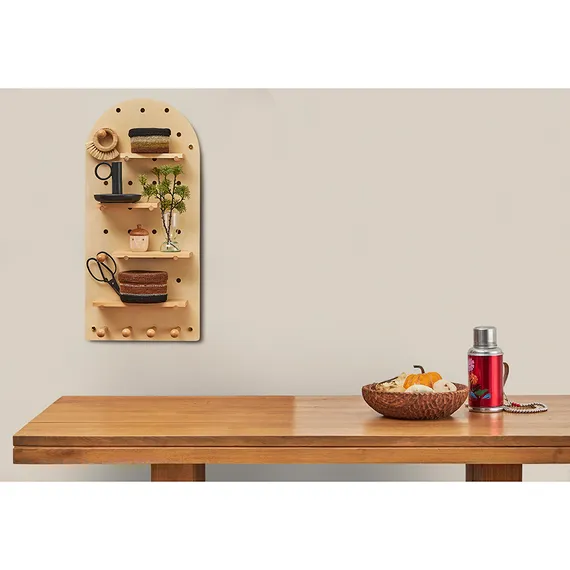 Полка настенная shely, 38х80 см, светлое дерево