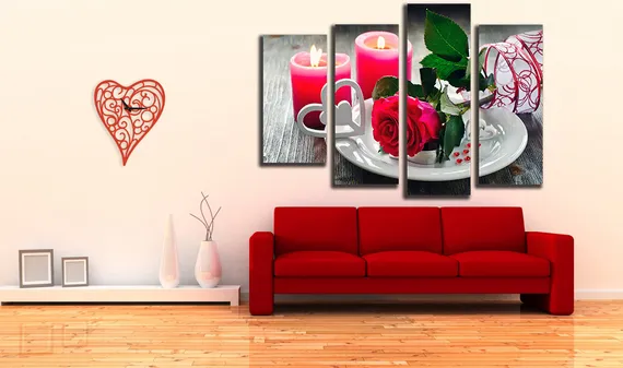 Модульная картина "Свеча любви"