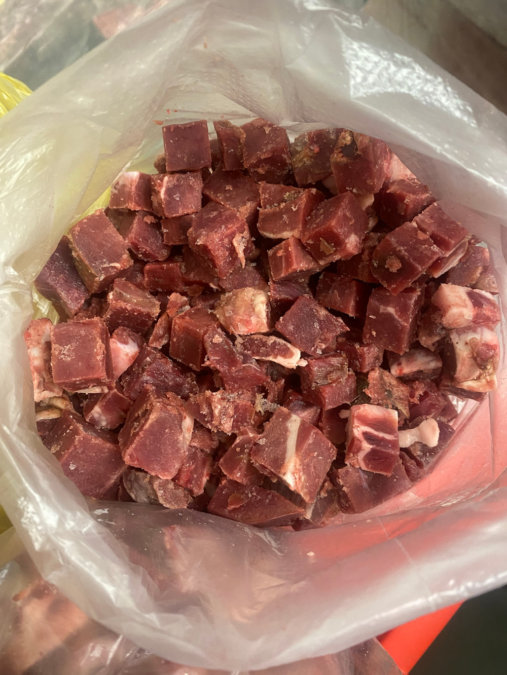 Сердце свиное (порц.нарезка мал.кубиками)(для маленьких собачек, щеночков, кисуль)