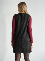 Платье сарафан офисный замшевый