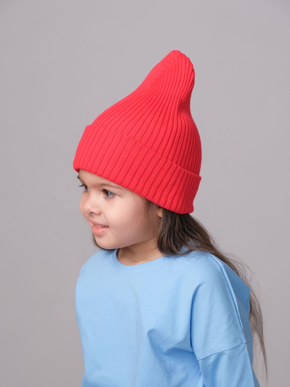 Шапка вязаная весенняя/осенняя МУЛА (Красный)