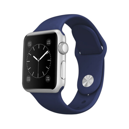 Силиконовый ремешок Apple Watch, 42/44/45, S/M, темно-синий