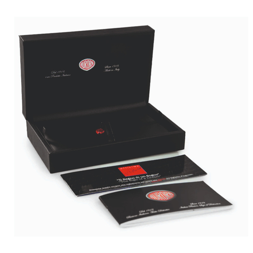 Перьевая ручка Aurora Ipsilon Argento Black CT, перо - F, в подарочной коробке