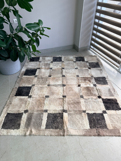 Ковер прямоугольный натуральный мех овчина, 200 х 180 см.