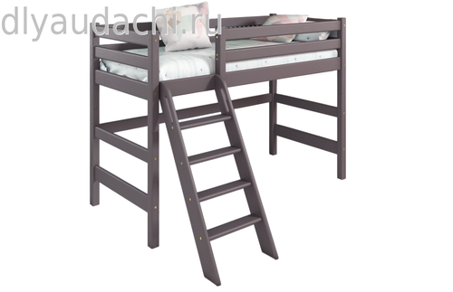 Вариант 6 Полувысокая кровать "Соня" с наклонной лестницей Лаванда