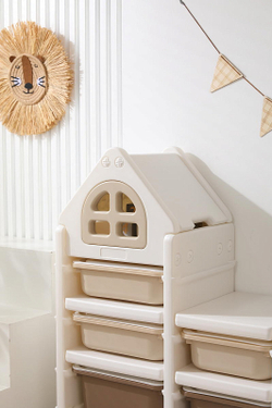 Стеллаж для игрушек UNIX Kids 12 ящиков Camel