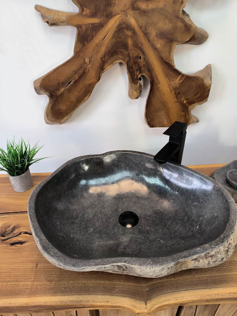 Раковина из речного камня RS-65854 60х46х15 из натурального камня