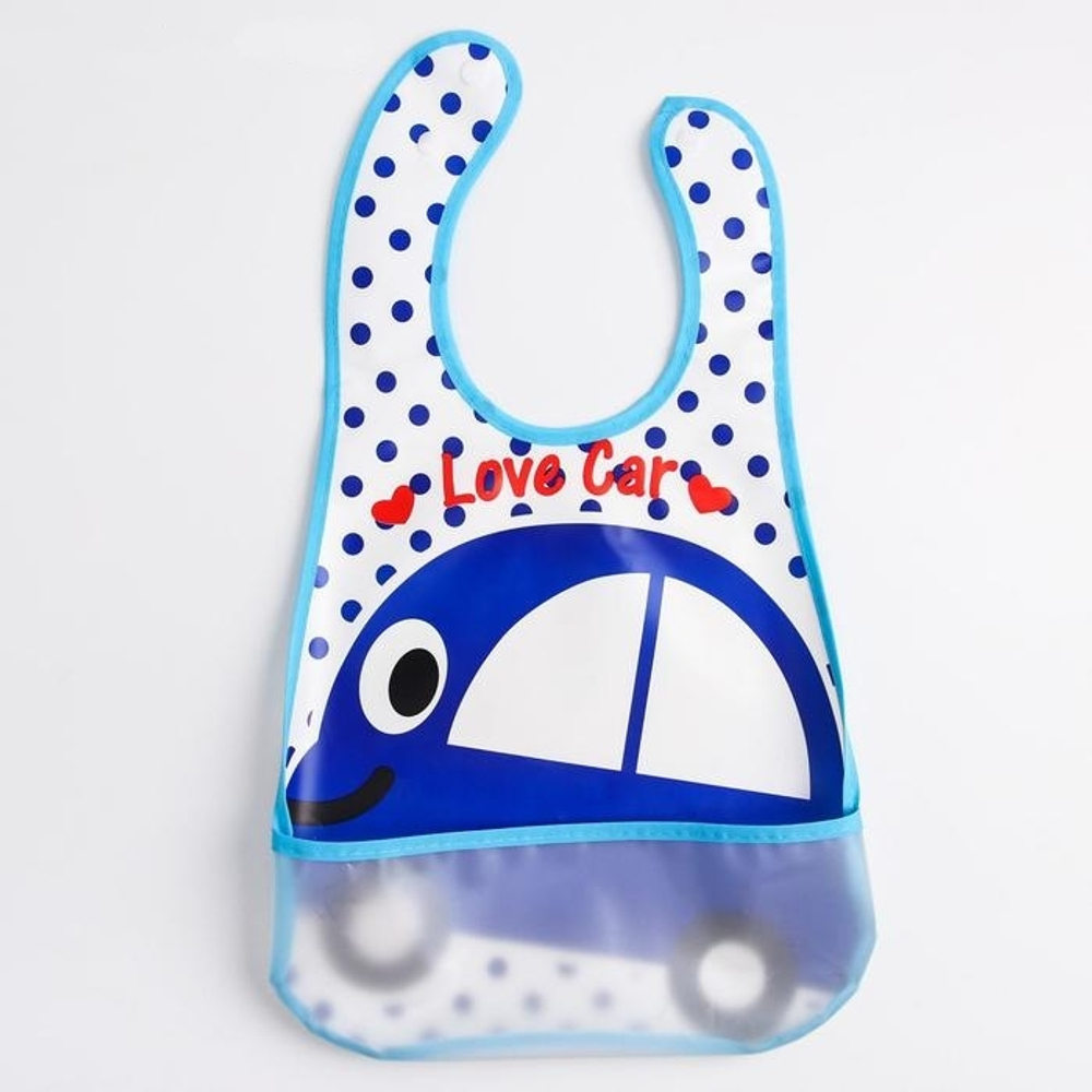 1890561 Нагрудник с карманом для мальчика, непромокаемый, на липучке, цвета МИКС