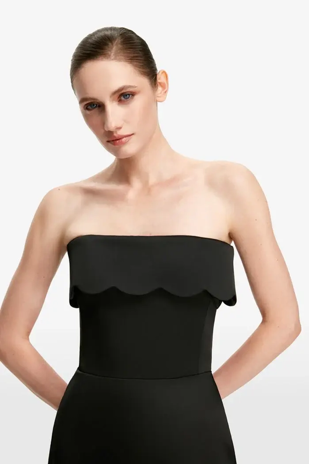 Платье миди корсетное из сатина