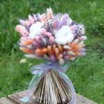 Букет сухоцветов из лагуруса, лаванды, хлопка - яркое безумия