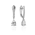 Серьги с фианитом из белого золота 585 пробы JA-S-С1213912