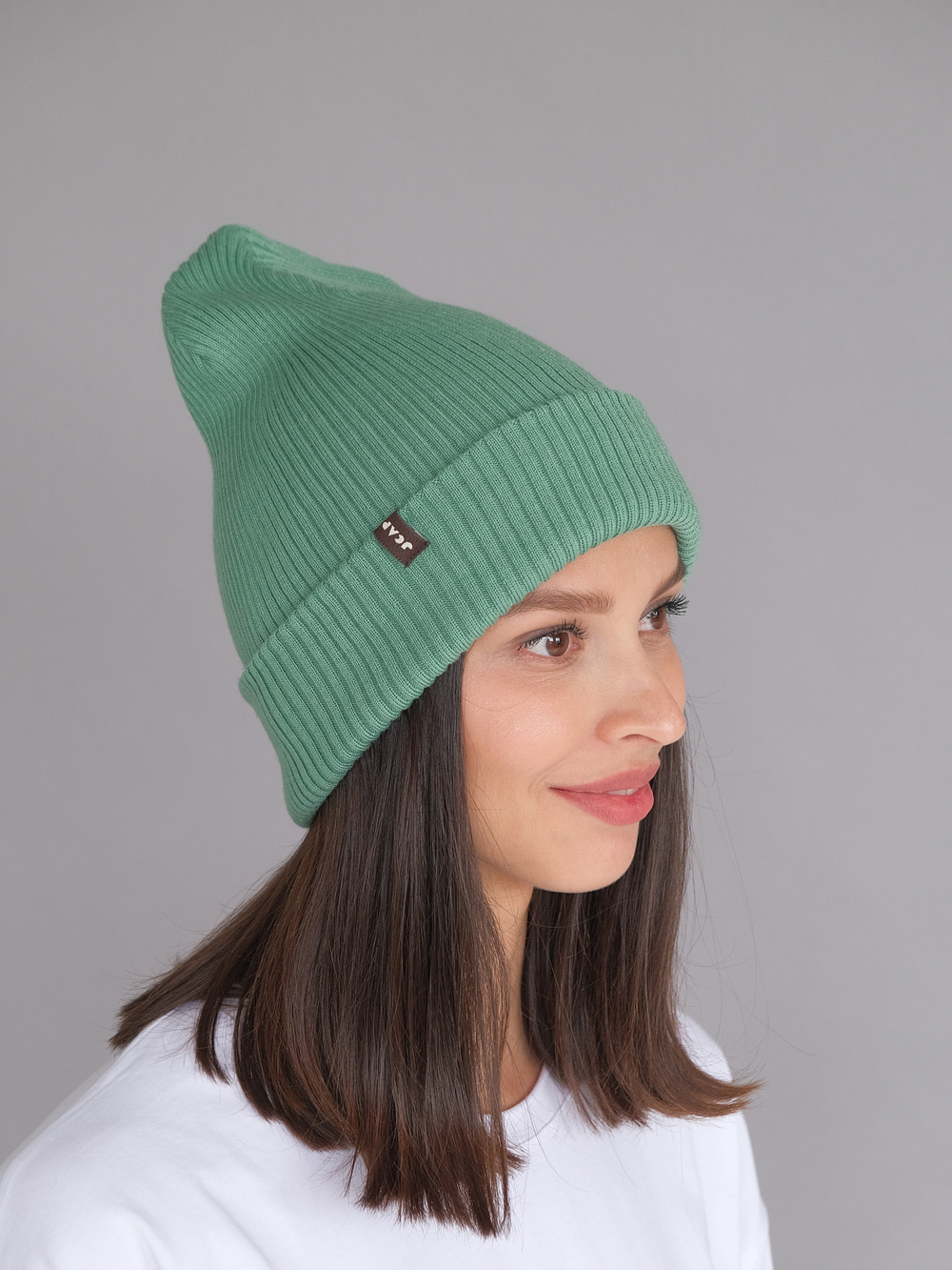 Шапка вязаная зимняя (Зеленый) МУЛА