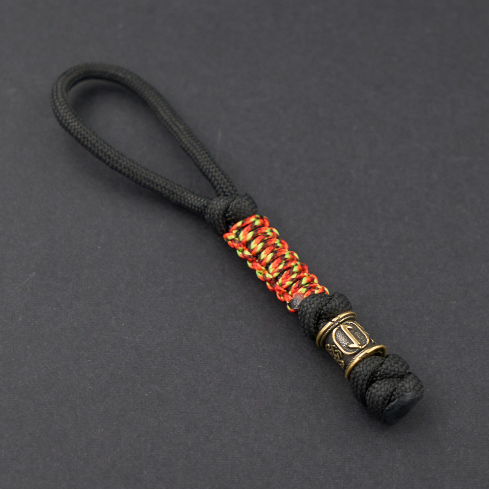 Темляк черный с микрокордом хохлома