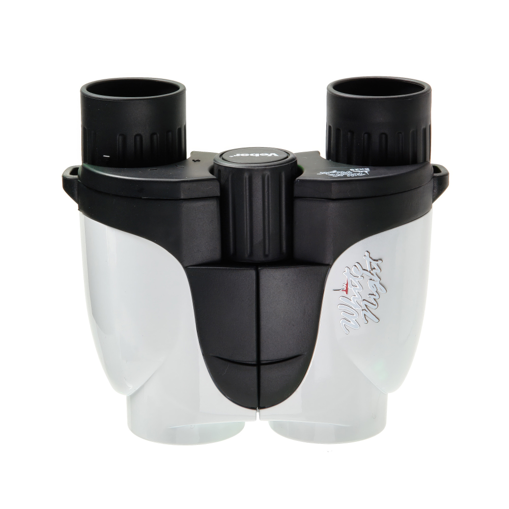Бинокль Veber White Night 8x25 белый/черный - Porro призмы из стекла Bk-7