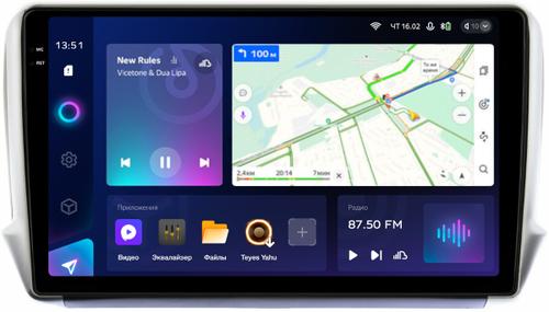Магнитола для Peugeot 208 A9 2012-2019, 2008 A94 2013-2019 - Teyes CC3-2K монитор 10.36" 2K QLED на Android 10, Быстрая, CarPlay, 4G SIM-слот