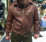 Куртка кожаная Aircobra коричневая