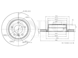 Диск тормозной задний UNIO BRD-20204