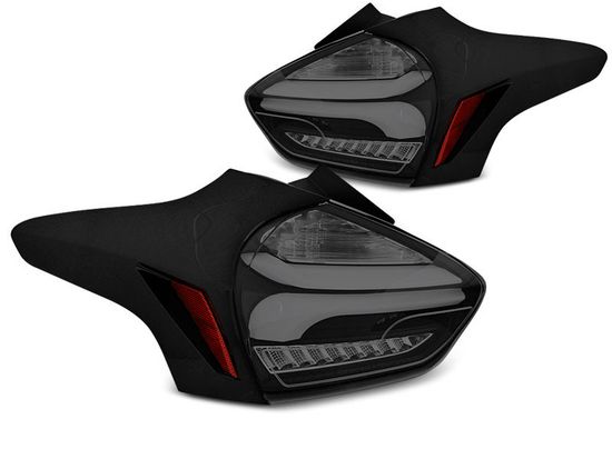 Задние фонари для Ford Focus III Hatchback (15-18) LED динамические черные темные