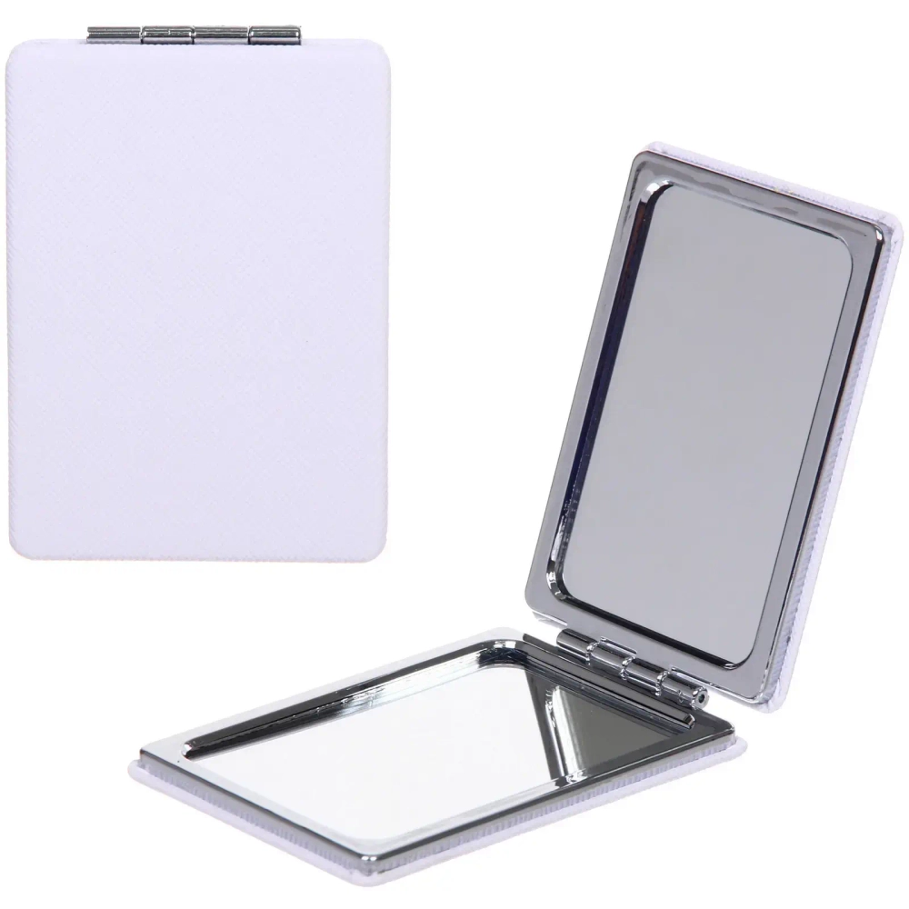 Зеркало косметическое двойное «ФРАТЕЛЛИ», прямоугольник, цвет белый, 9*6см (пакет с подвесом)