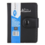 Записная книжка Basir на кнопке, формат А7, переплет из кожзама, 10.5*8.3 см, 60 листов, чёрный