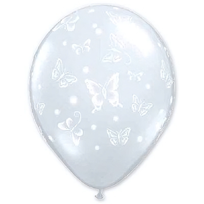 Шар 11" Бабочки Diam Clear (50 шт)