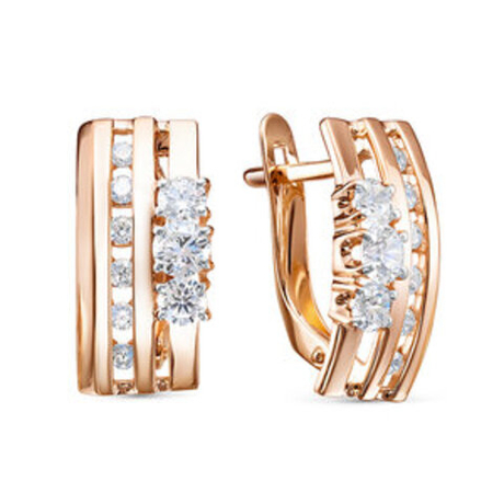 Серьги из золота с фианитами