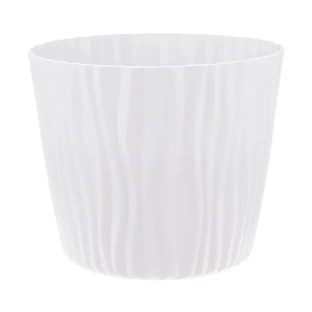 Кашпо ВОЛНА D250мм 8л с вкладышем Белый (комплект 12 шт)