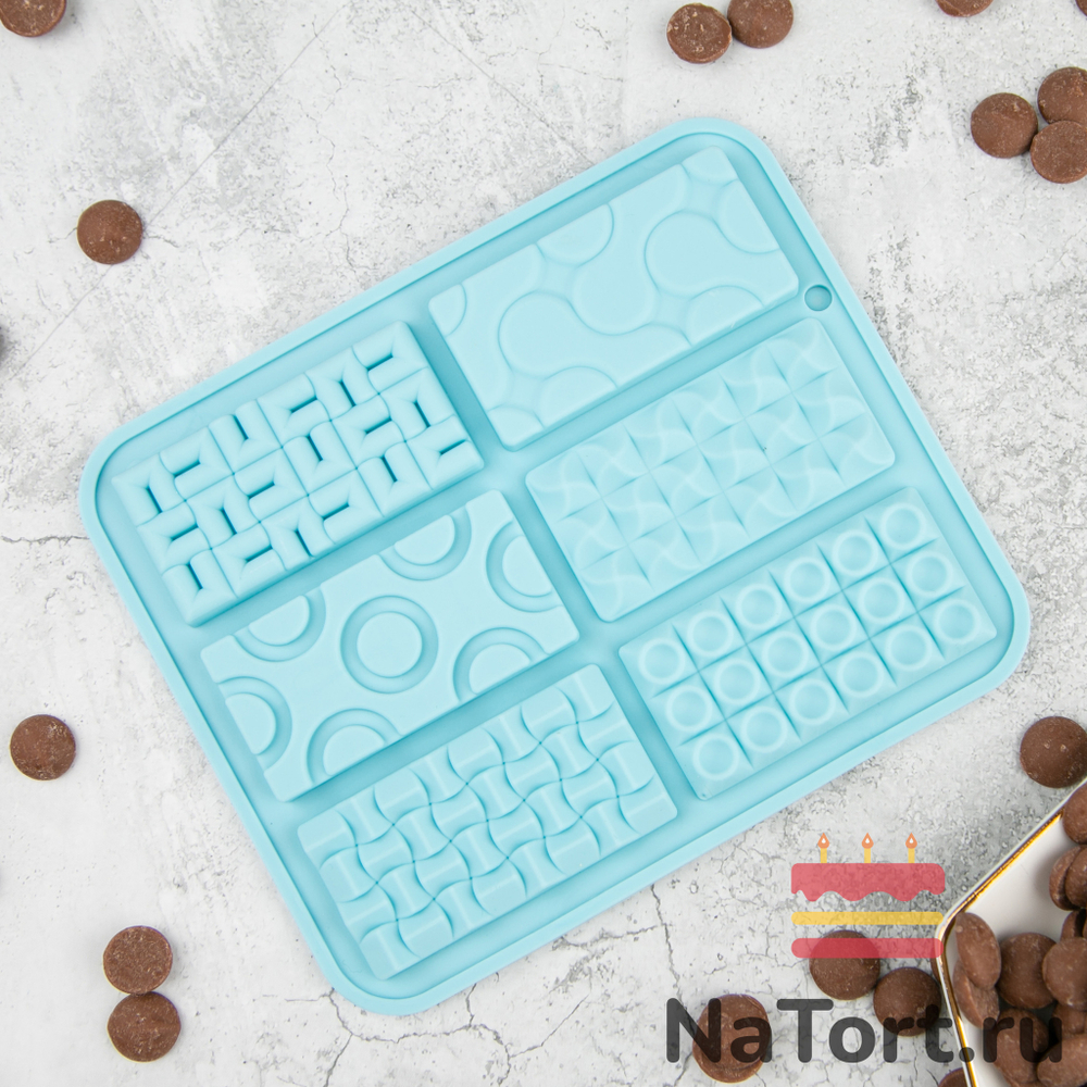 Форма силиконовая для шоколада «Плитка мини» 6 в 1