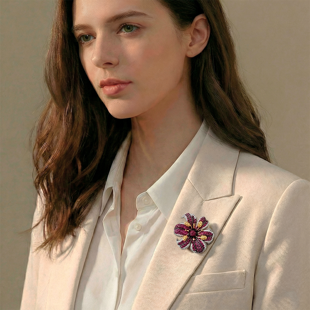 Брошь Fiore Luna ВИОЛА Zircon XR04099H2 V/S