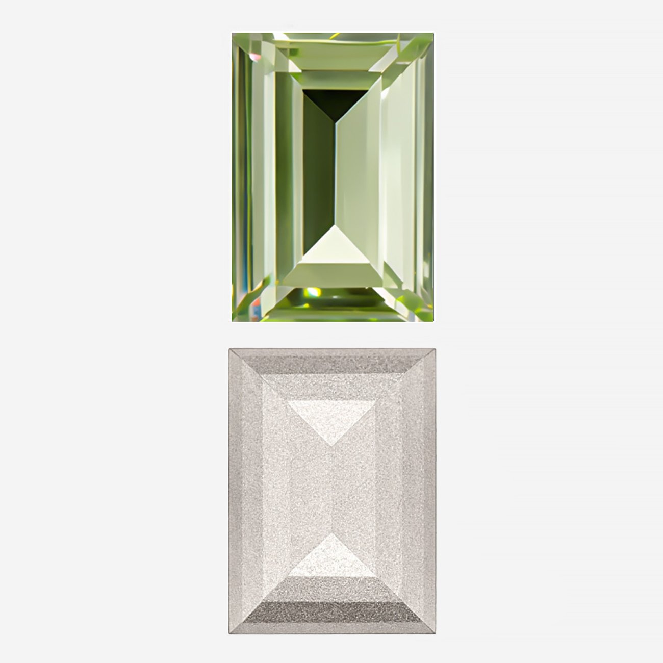 Кристалл Прямоугольник (Step Cut Fancy Stone), оттенок "Хризолит"/"Chrysolite", 18*13мм