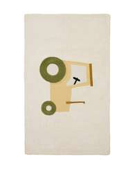 Ковер Pecky бежевый 100% хлопок с рисунком трактора 90 x 150 см